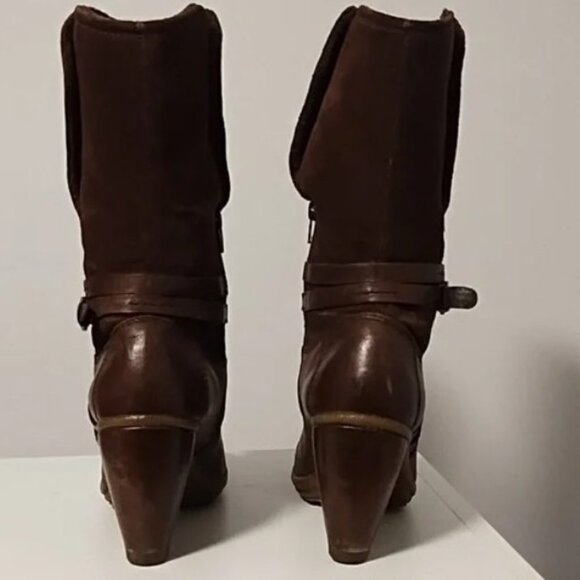 Josef Seibel Mid Calf Heeled Leather Boots Size 36 - Picture 5 of 6